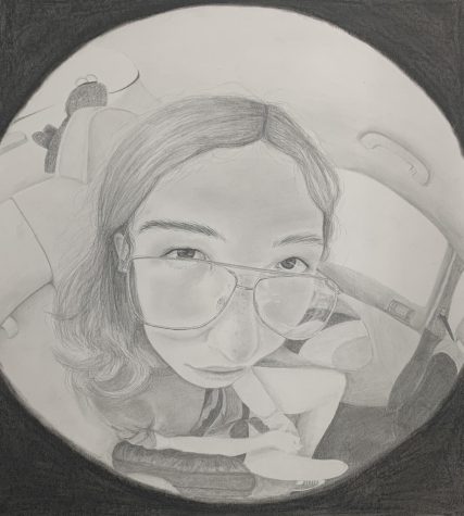 Kylie Deterding’s fisheye lens 2D value drawing.